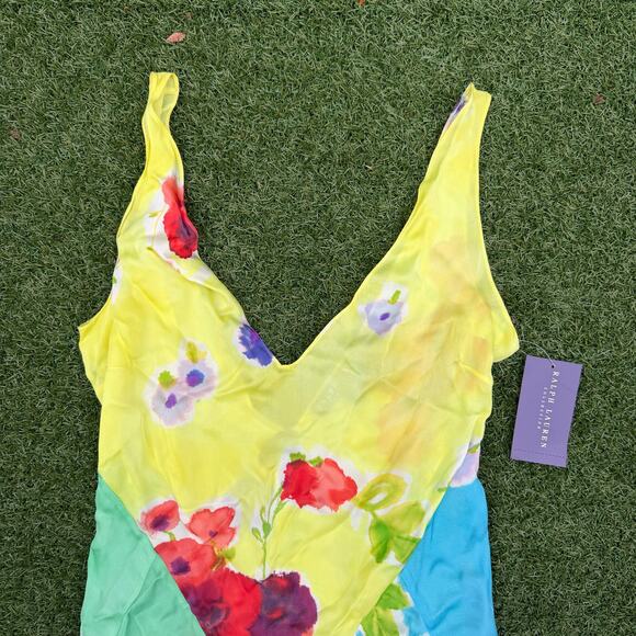 Ralph Lauren Collection Purple Label Women's Silk Asymmetrical Floral Dress - Picture 2 of 5